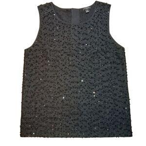 Ann Taylor Black Sequin Top